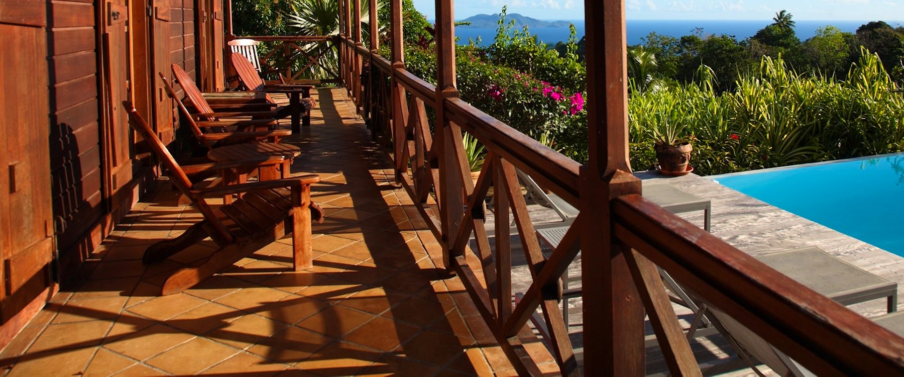 Pool Deck at Le Jardin Malanga Hotel, Guadeloupe