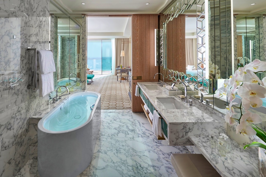 Sea View Room Bathroom at Mandarin Oriental Jumeira, Dubai Dubai, UAE