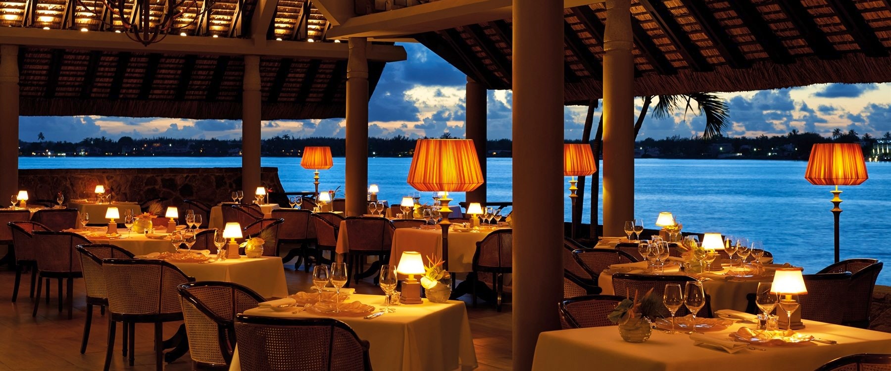 Evening dining at Royal Palm Beachcomber Luxury, Mauritius