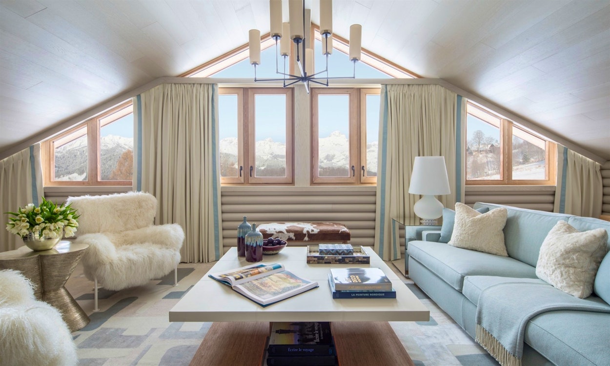 Lounge in Suite Mont D'arbois at Four Seasons Hotel Megève, France