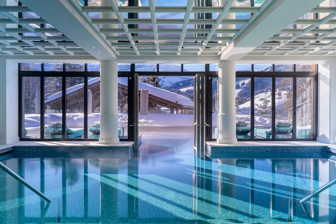 Indoor swimming pool at Four Seasons Hotel Megève, France