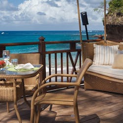 Naked Fisherman deck, Cap Maison, St Lucia