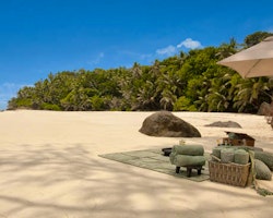 Dining on the beach at North Island