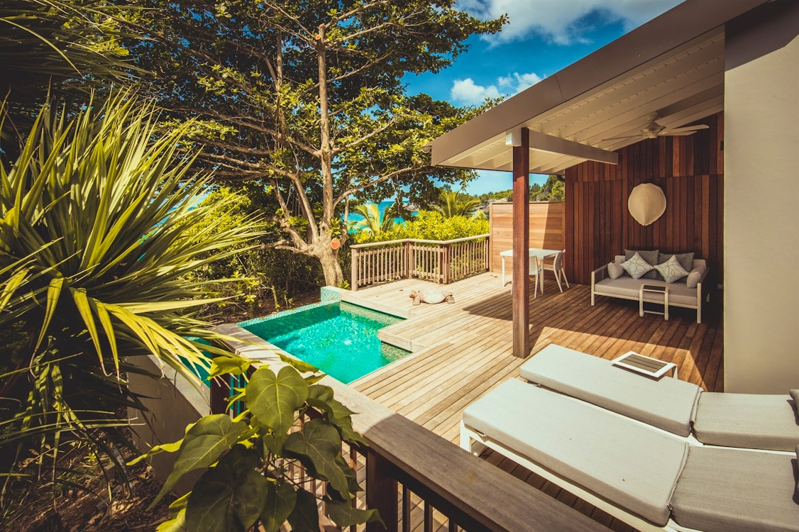ocean view pool chalet decking carana beach hotel