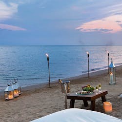 Private Dining on the Beach at Ikos Olivia, Halkidiki, Greece