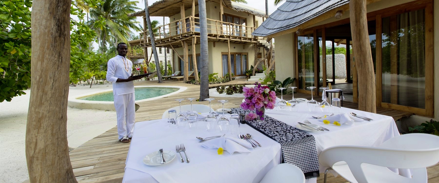 Outdoor villa dining at Zanzibar White Sand Luxury Villas and Spa