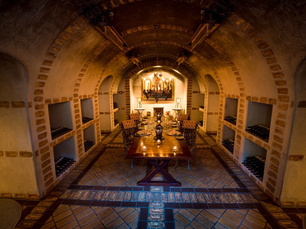wine cellar at huka lodge taupo new zealand