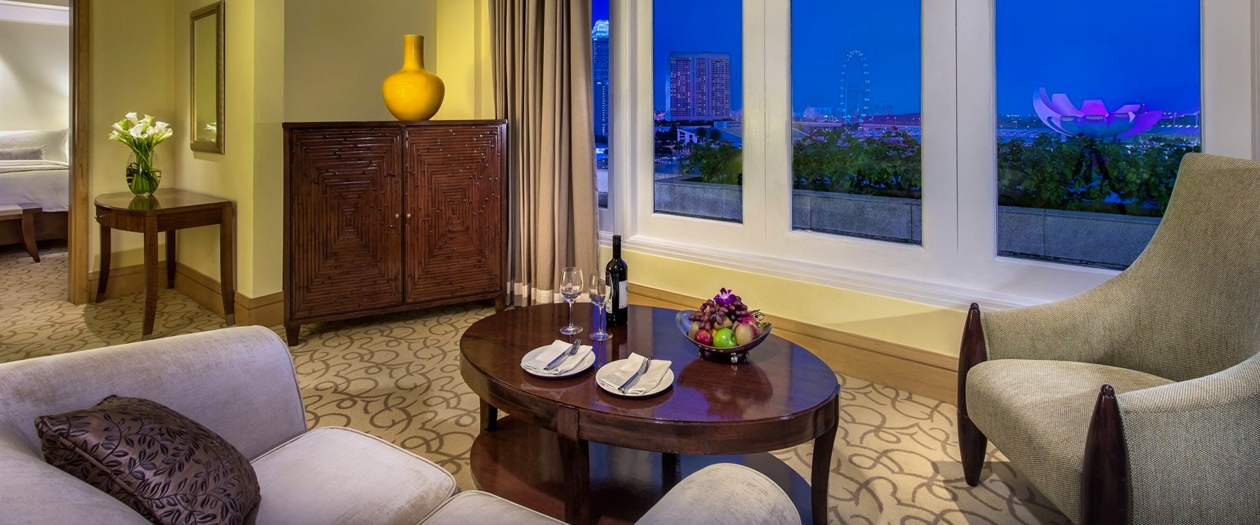 Palladian suite living room at The Fullerton Singapore