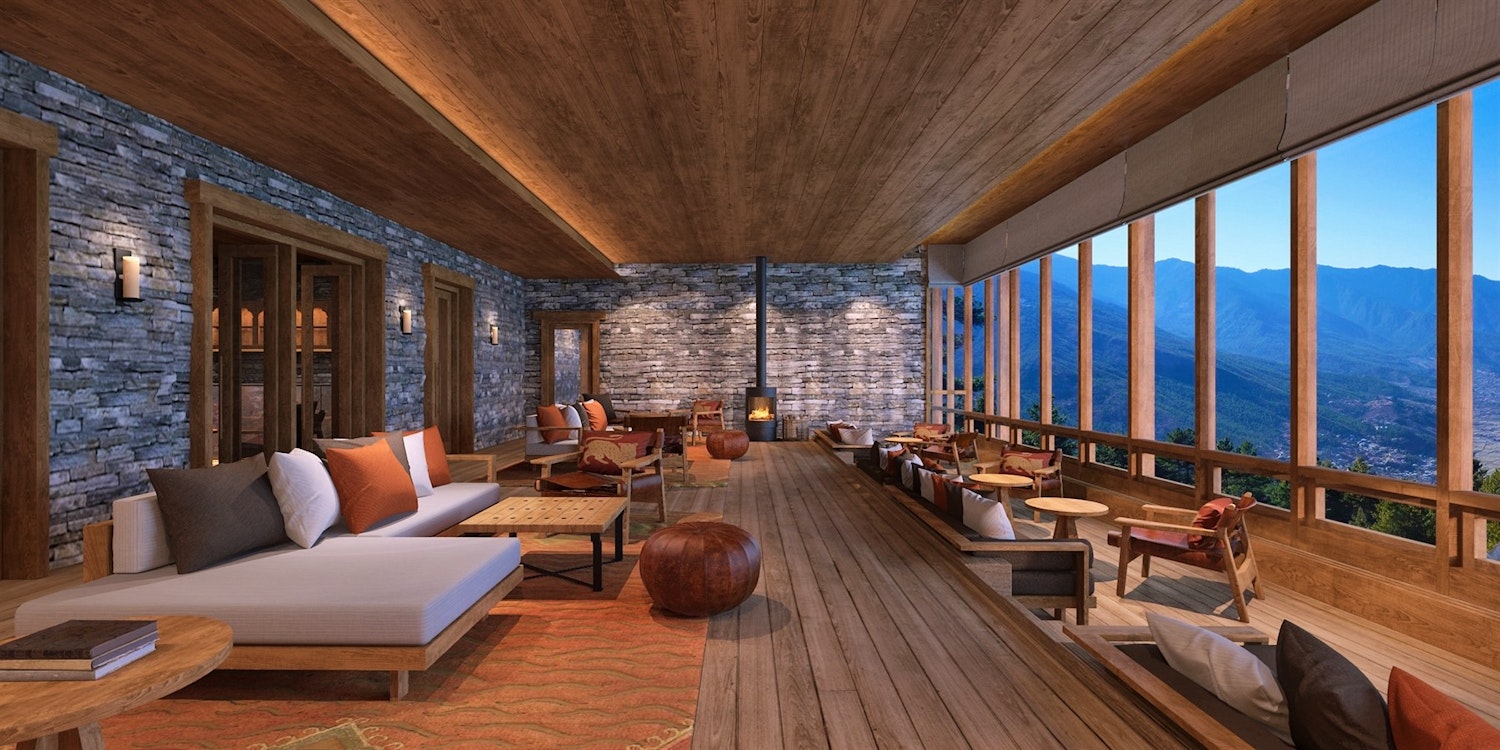 Living Area, Six Senses Paro, Bhutan