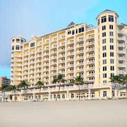 The exterior of the main building, Pelican Grand Beach Resort, Fort Lauderdale