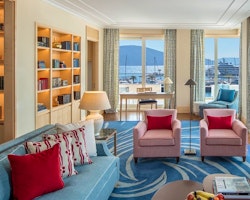 One Bedroom Suite Living Area at Regent Porto, Montenegro