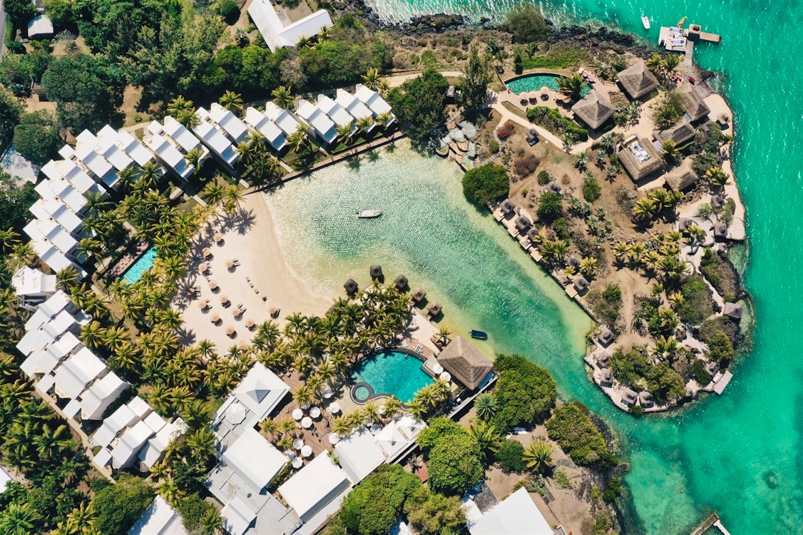 aerial view of paradise cove boutique hotel