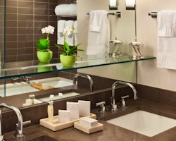 inn penthouse suite with loft fireplace and balcony