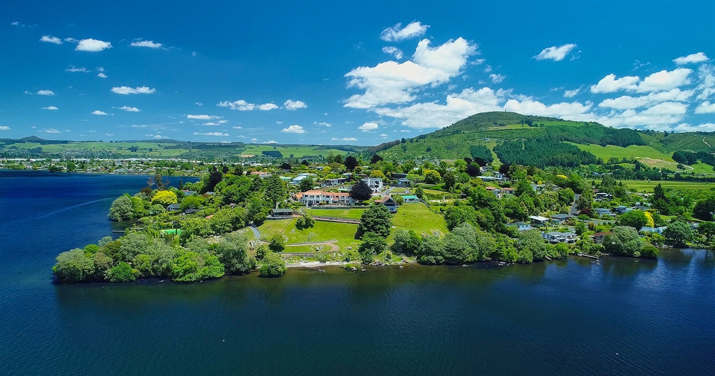aerial view of on the point rotoura north island new zealand 