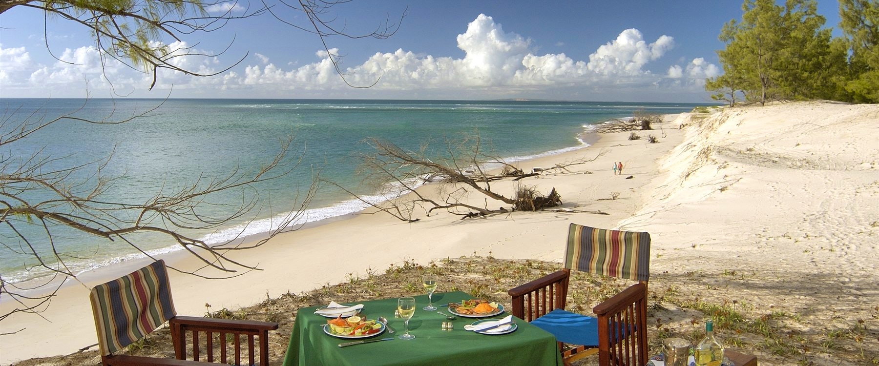Picnic on the beach at &Beyond Benguerra Island Lodge