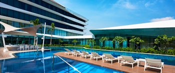 Swimming pool at Conrad, Manila