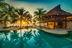 Pool deck sunset, Viceroy Riviera Maya