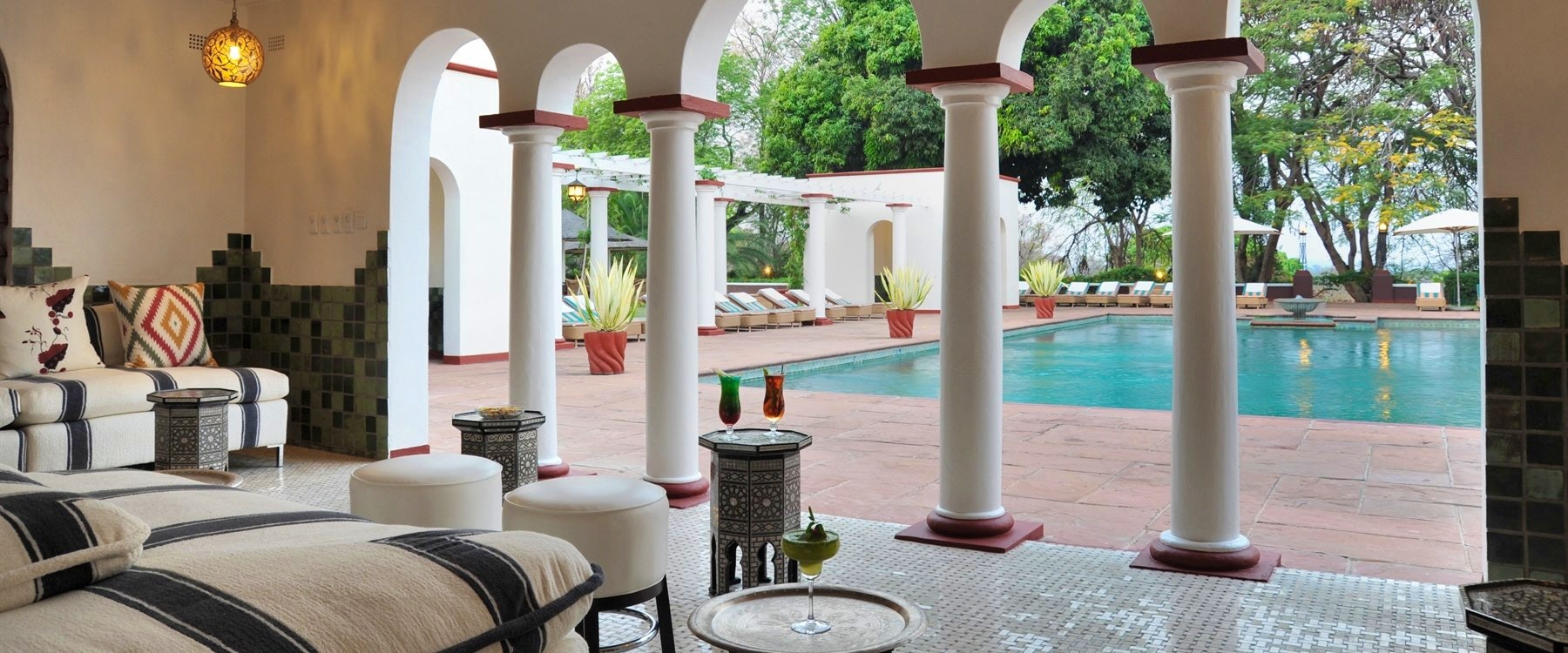 Pool Pavillion at Victoria Falls Hotel, Zimbabwe 