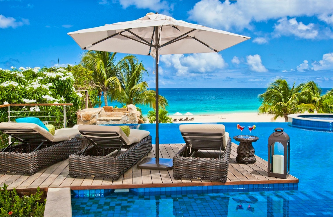 beach front pool at nevaeh villa anguilla