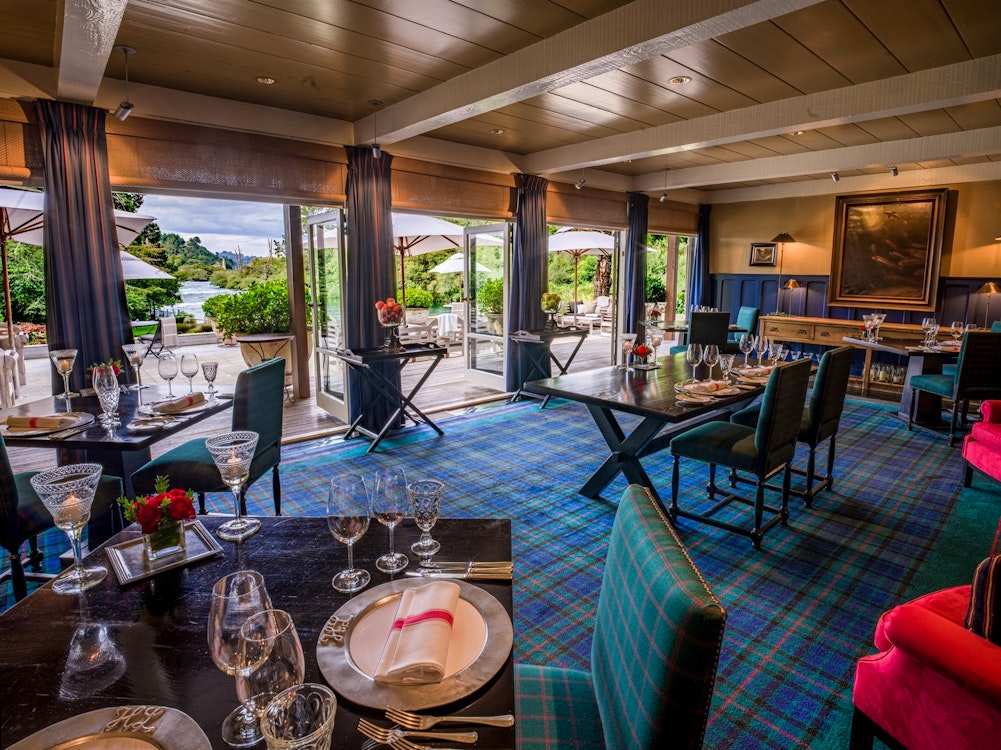 restaurant at huka lodge taupo new zealand