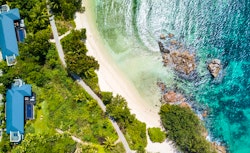 Aerial View of the Beach at Raffles Seychelles