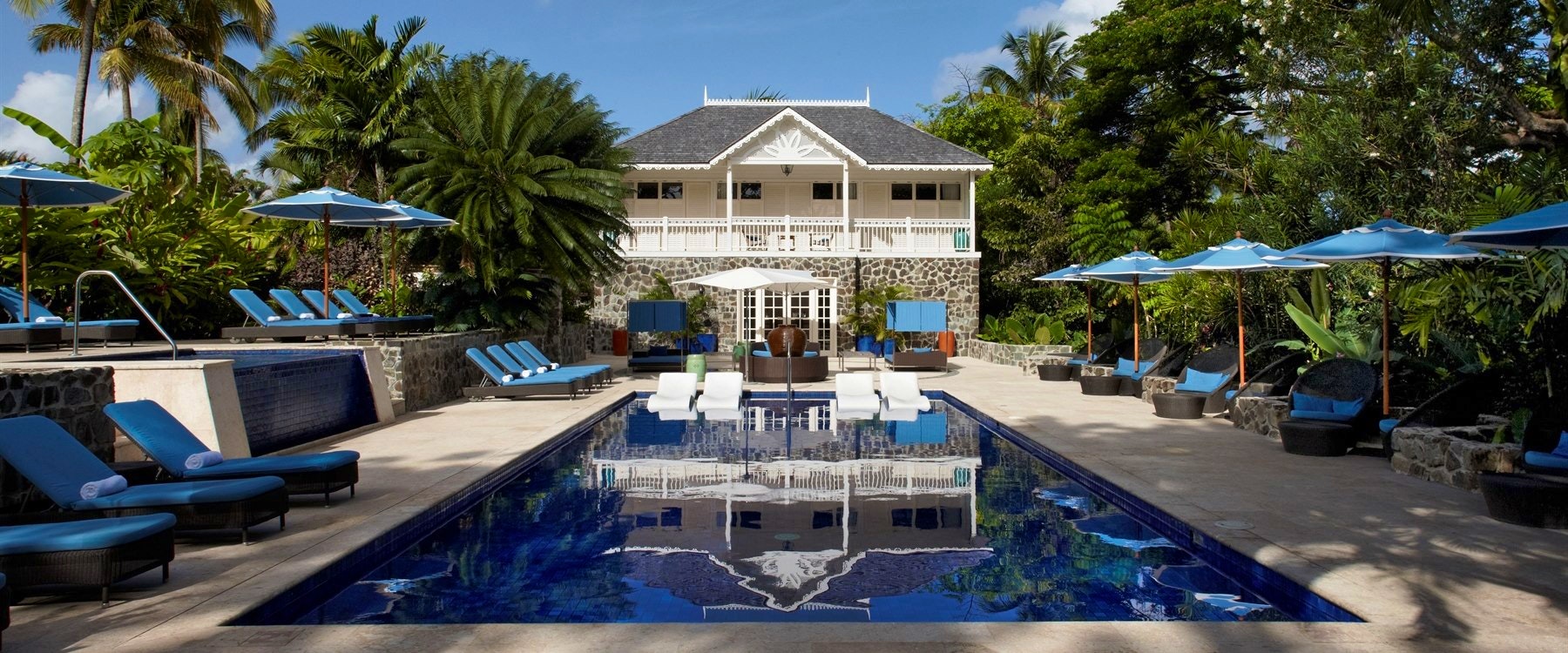 Pool Area in the spa at Rendezvous, St Lucia 