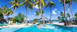 Main pool area overlooking the ocean at Rendezvous, St Lucia