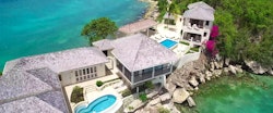 Stunning aerial view of Rock Cottage at Blue Waters, Antigua