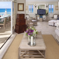 Luxurious lounge within Rock Cottage at Blue Waters, Antigua