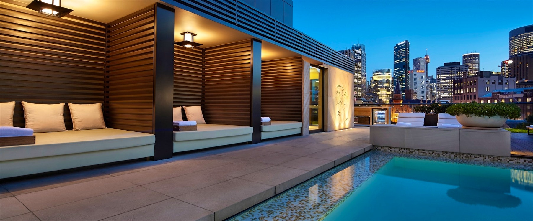 rooftop pool cabanas at park hyatt sydney