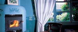 Bedroom with fireplace, Hacienda Zuleta