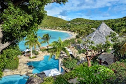 Aerial view of pool at Rosewood Little Dix Bay