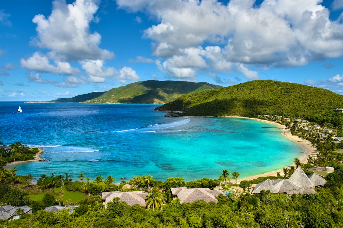 aerial view of rosewood little dix bay