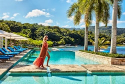 bedroom with ocean view at round hill jamaica