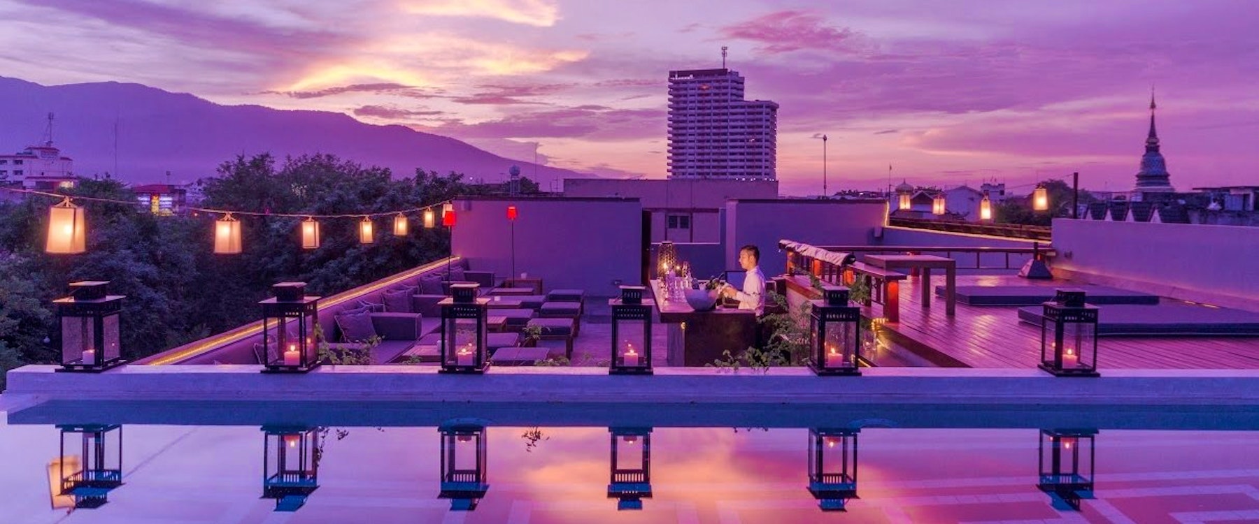 Rooftop bar at Sala Lanna Chiang Mai, Thailand