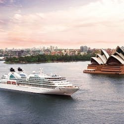 Seabourn Odyssey cruising past Sydney Opera House