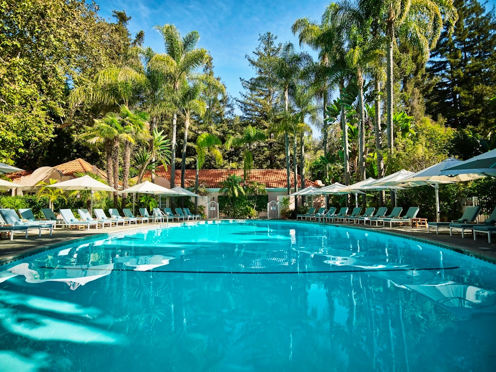 oval pool at hotel bel air