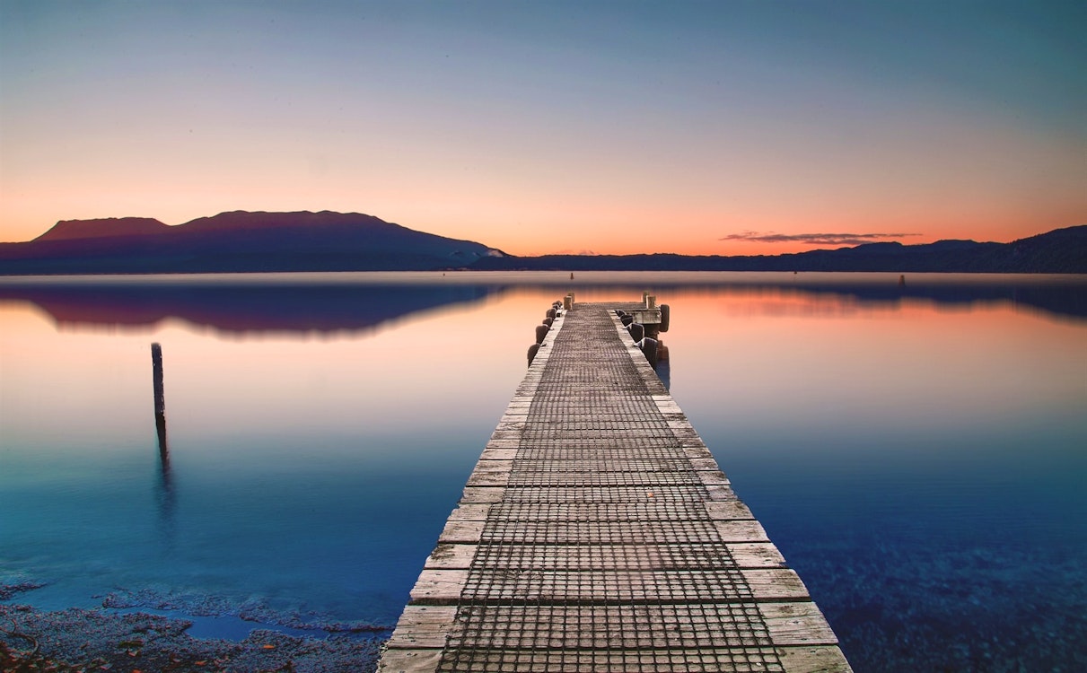 dawn at lake tarawera rotorua new zealand