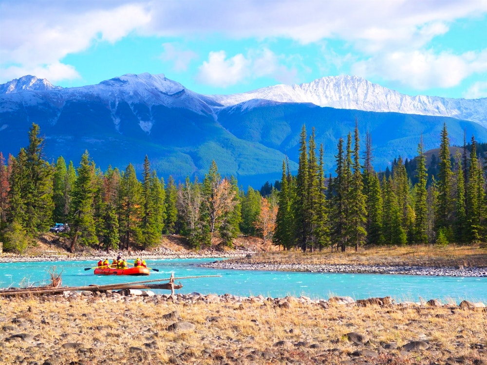 jasper river float trip jasper national park alberta canada