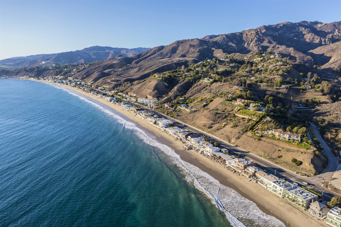 aerial view of malibu