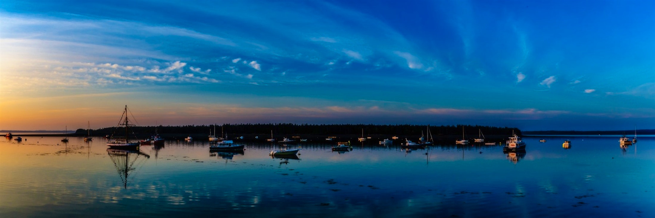 panoramic image of the harbor at st. andrews new brunswick 