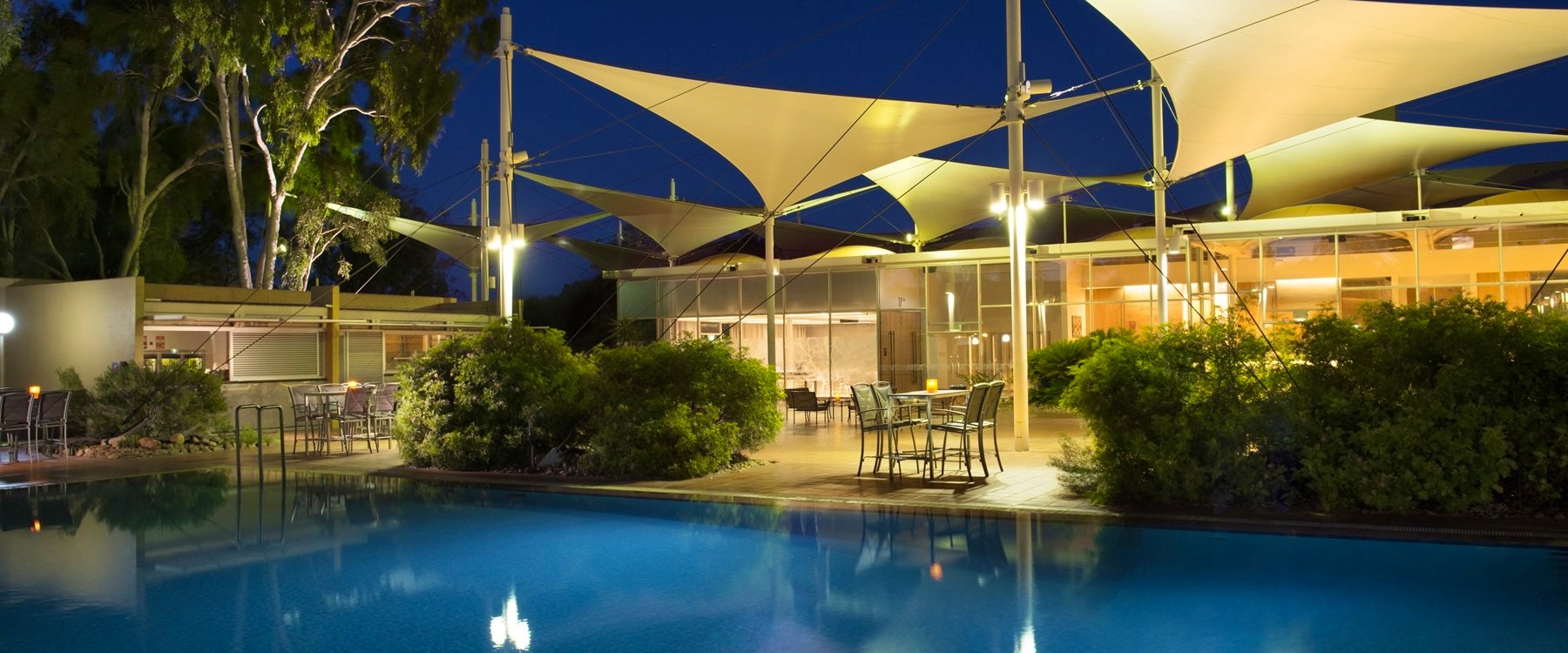 Swimming pool in the evening, Voyages Sails in the Desert Hotel