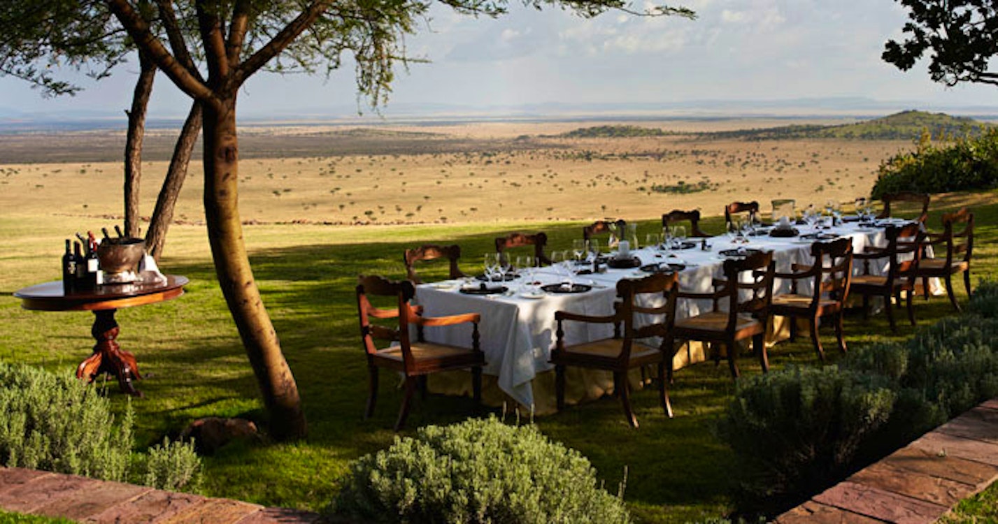 Outside Dining at Singita Sasakwa Lodge