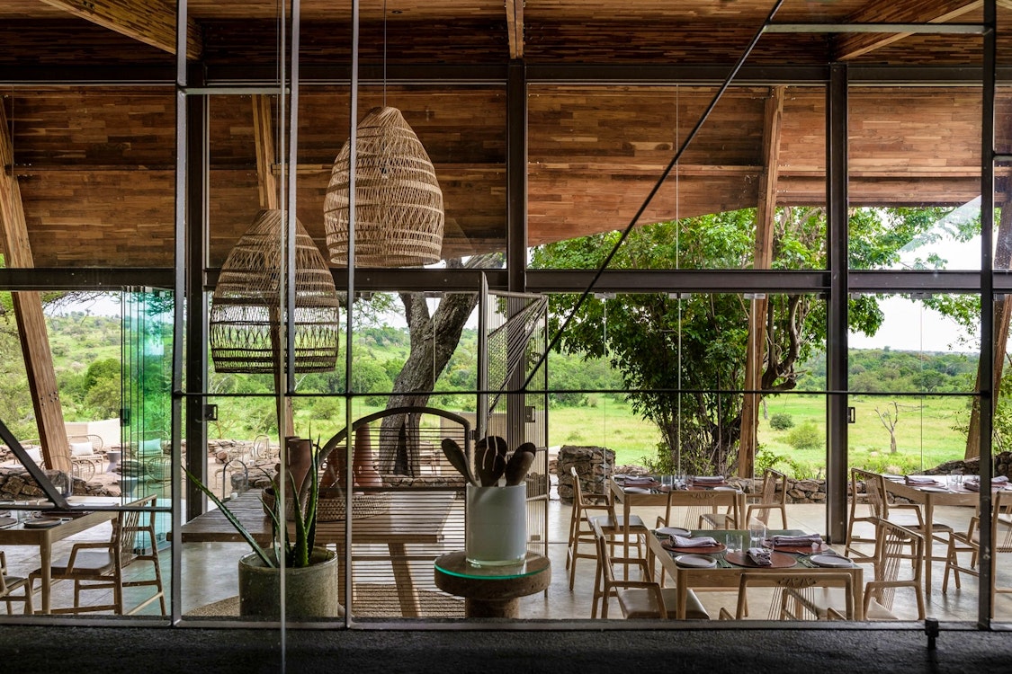 Dining Area at  Singita Faru Faru, Serengeti National Park, Tanzania, Africa
