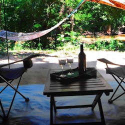 sitting area tent, Noel Rodrigo's Leopard Safaris