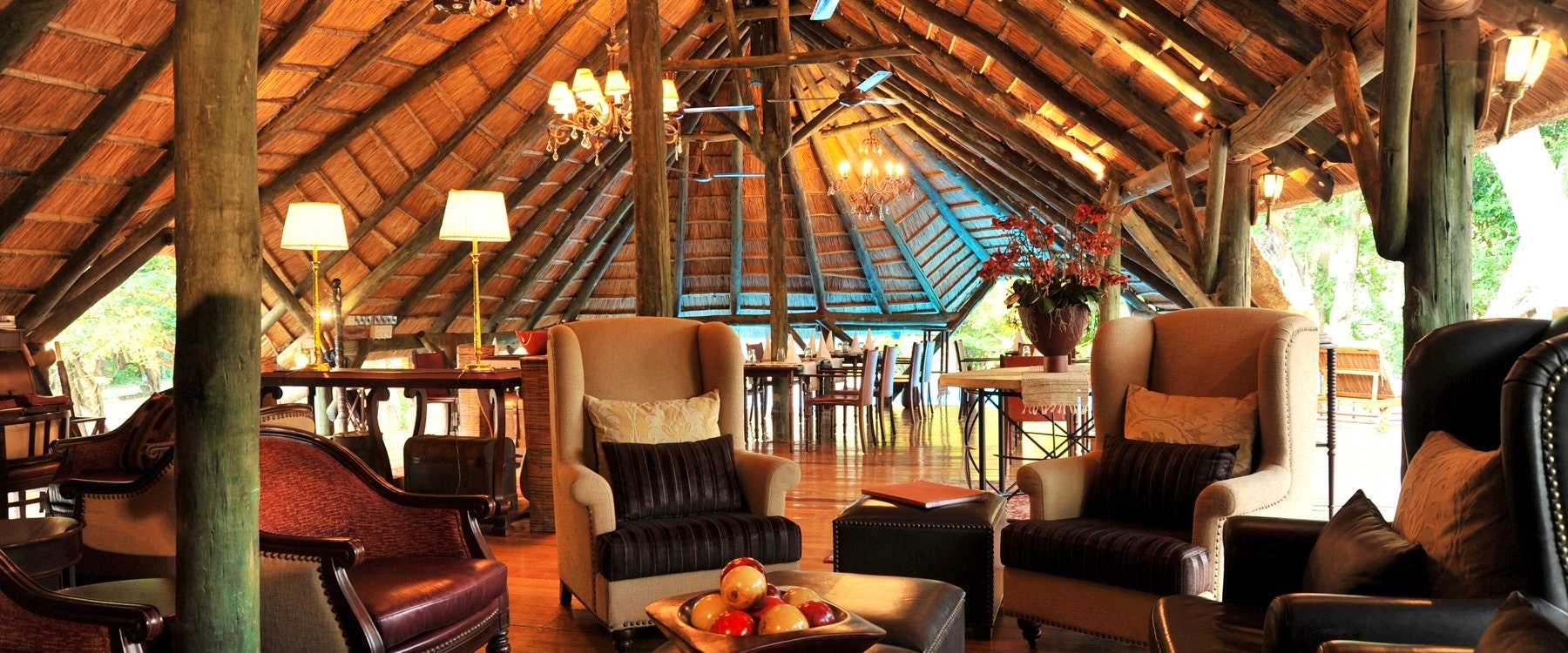 Lounge area at Selous Serena Camp