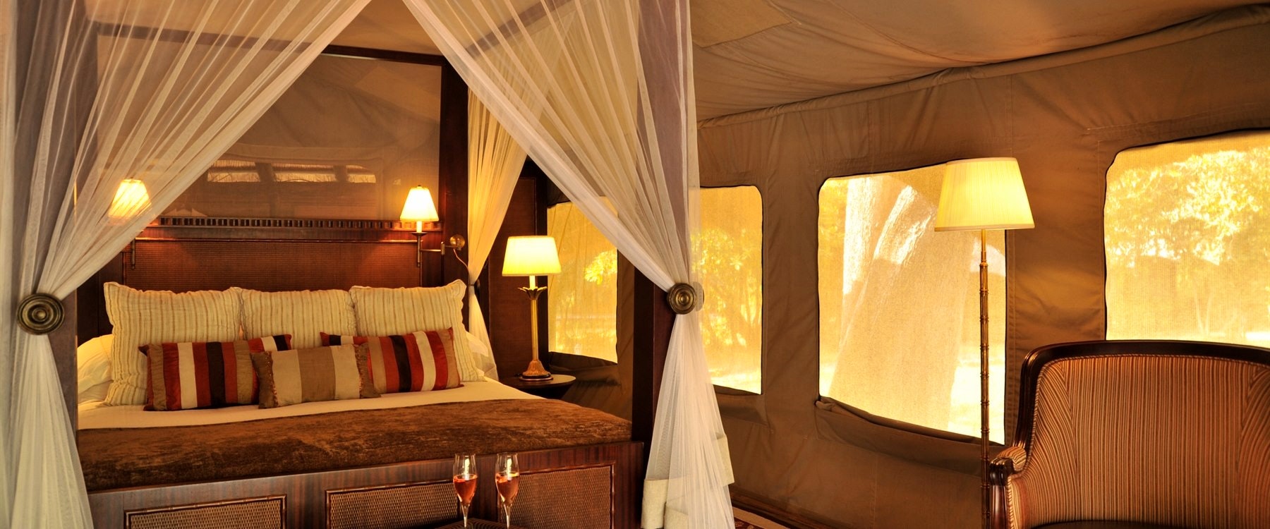 Luxury tent at Selous Serena Camp