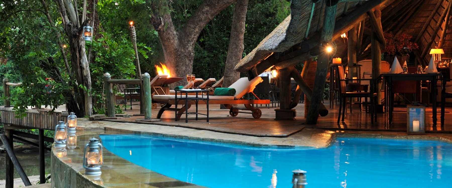 Pool area at Selous Serena Camp