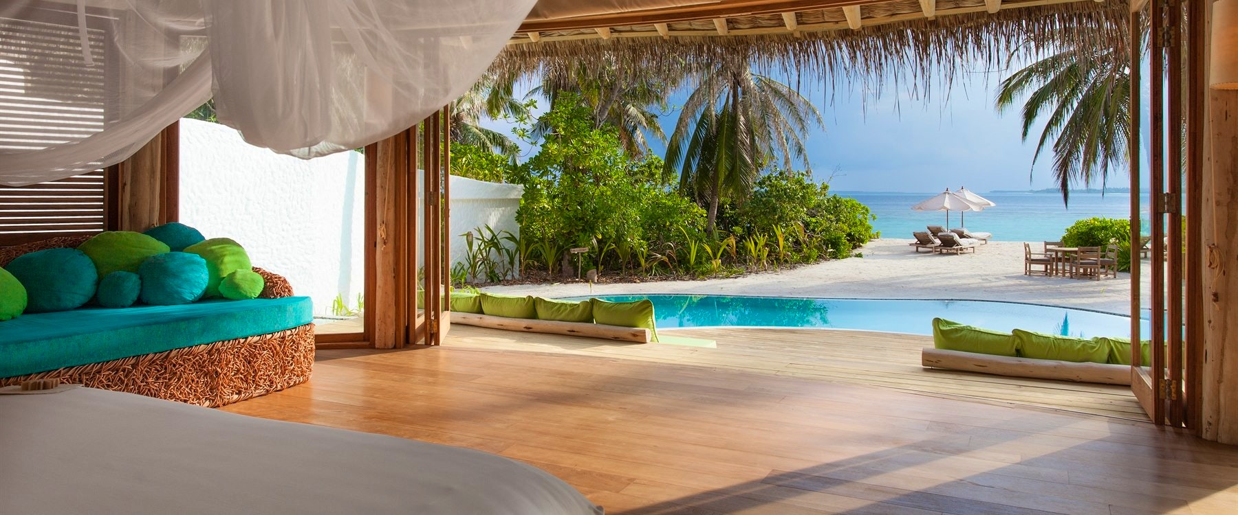 Private Reserve Master Bedroom at Soneva Fushi, Maldives, Indian Ocean 