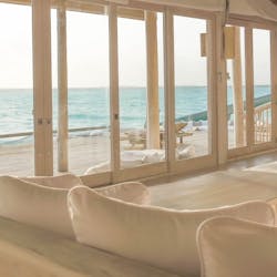 Four-Bedroom Water Reserve Living Room at Soneva Jani, Maldives, Indian Ocean